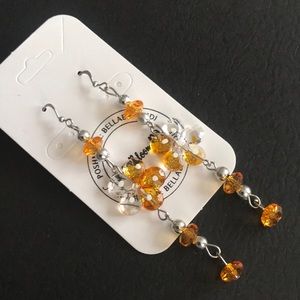 NWT SILVER TANGERINE FLOWER EARRINGS